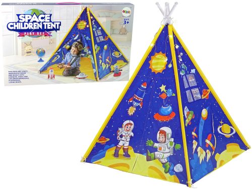 Sátor gyerekeknek Fényeffektusok Space Rockets Stars Blue