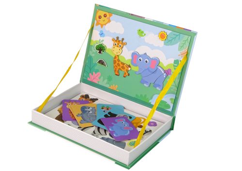 Mágneses kirakós könyv Állatok Kirakó Krokodil Majom