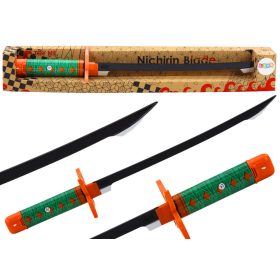   Nichirin szamuráj kard elemmel működő, kényelmes markolat, zöld hang