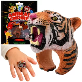 Ring on Hand Educational Animals Bengáli Tigris