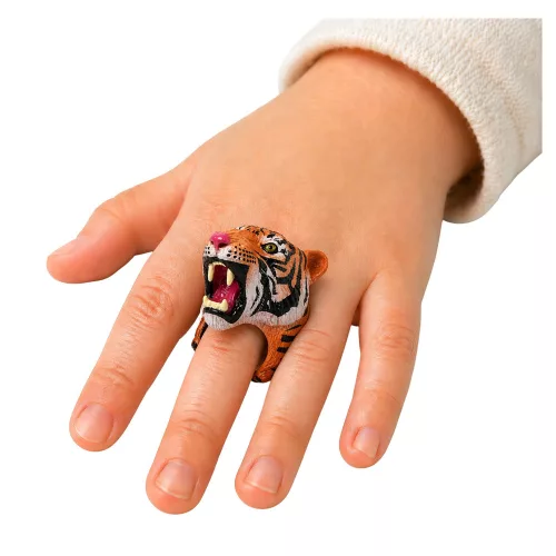 Ring on Hand Educational Animals Bengáli Tigris