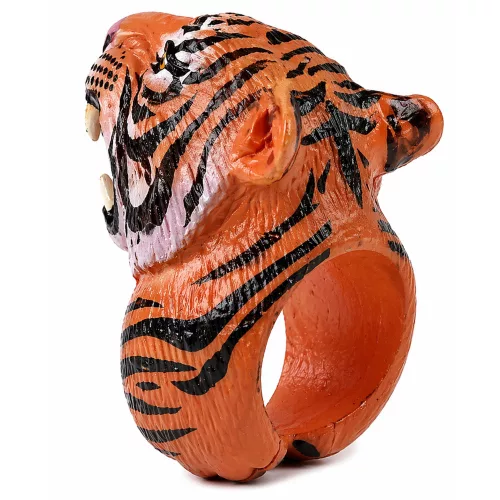 Ring on Hand Educational Animals Bengáli Tigris