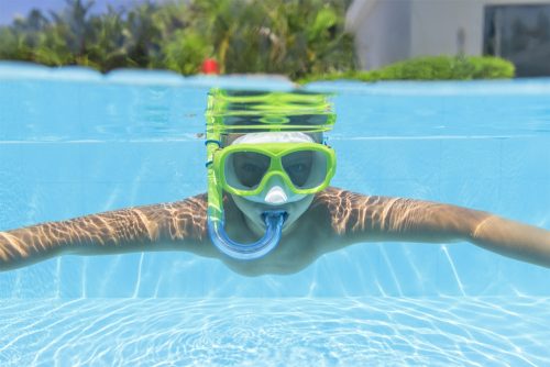 Búvárkészlet, maszk, légzőcső, uszonyos zöld Bestway 25019