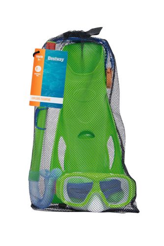 Búvárkészlet, maszk, légzőcső, uszonyos zöld Bestway 25019