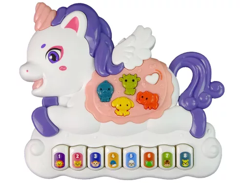 Interaktív Piano Unicorn Sound Animals Sounds Dallamok Fehér