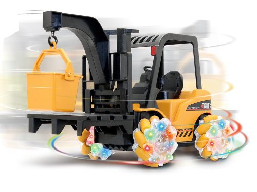 Távirányítós targonca 360 fokos forgásban világító kerekek