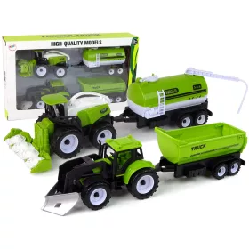 Farm Vehicle Set Tractor Harvester Tartályos Félpótkocsi