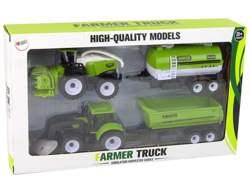 Farm Vehicle Set Tractor Harvester Tartályos Félpótkocsi