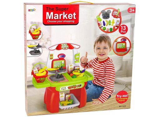 Szupermarket készlet bolt kosár mérleg élelmiszerek