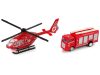 Tűzoltó-helikopter húzókészlet piros