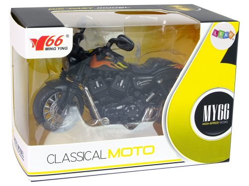 Champion Motorcycle Fekete 1:14 Meghajtású Pull-Back Hangjelzők