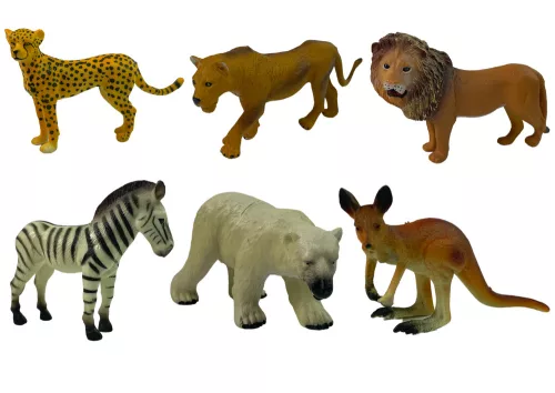 Afrika vadon élő állatok figura készlet Kenguru Zebra