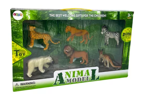 Afrika vadon élő állatok figura készlet Kenguru Zebra