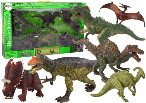 6 darabos dinoszaurusz készlet Nagy modellfigurák Őskori világ