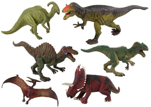 6 darabos dinoszaurusz készlet Nagy modellfigurák Őskori világ