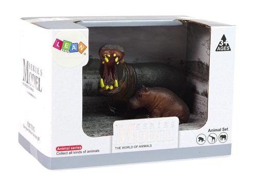 2 db figurából álló készlet Víziló kölyökkel