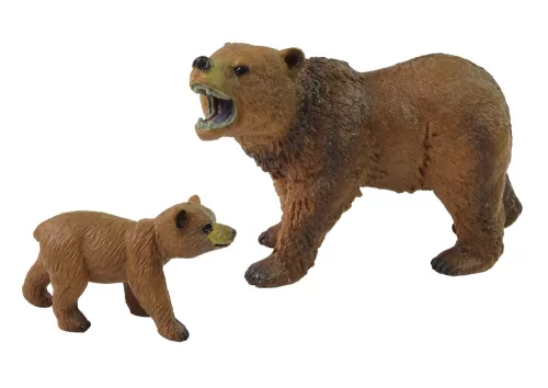 2 db figurás készlet Grizzly medve kölyökkel