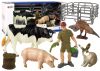 Nagy haszonállat figura készlet + Farmer és tanya 10 darabos