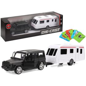 Jeep fekete lakókocsi fém elemekből álló járműszett