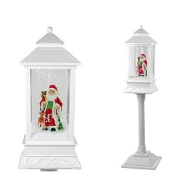   Karácsonyi dekoráció lámpás Santa White Carols fényekkel