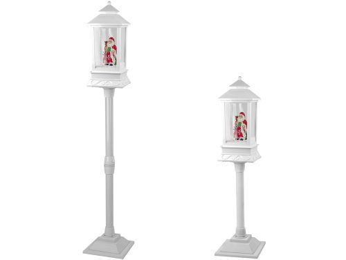 Karácsonyi dekoráció lámpás Santa White Carols fényekkel