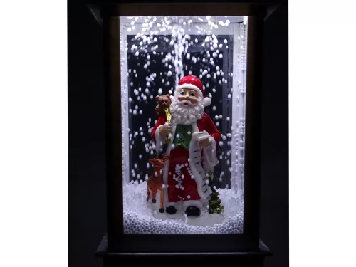 Karácsonyi dekoráció lámpás Santa White Carols fényekkel