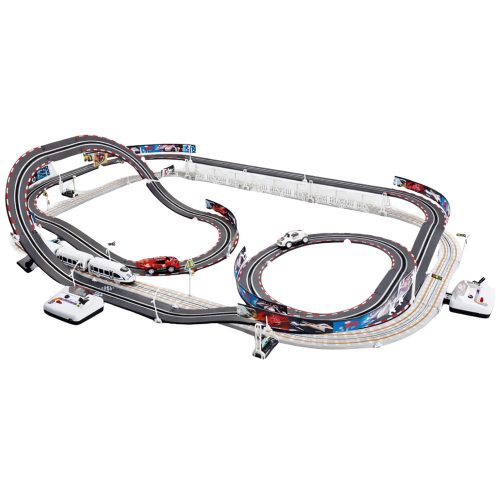 Hatalmas versenyszett Autópálya + Elektromos vonatpálya Versenykészlet