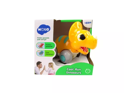 Dinoszaurusz a kerekeken sárga triceratops figura