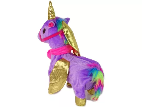 Mascot Horse interaktív unikornis lila arany szárnyak