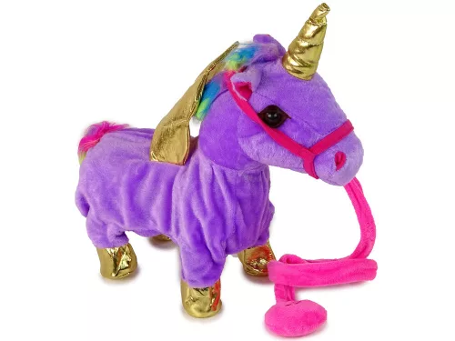 Mascot Horse interaktív unikornis lila arany szárnyak