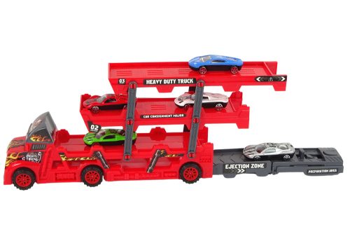 Nagy, 3 szintes teherautó pótkocsi Nehéz teherautó Kihúzható autóindító rámpával