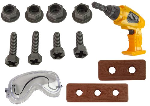 Nagy barkácskészlet szerszámkészlet + akkumulátoros fúró ezermester készlet