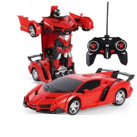   Auto Robot Transformer + Távirányítós Deformált Autó 2 az 1-ben Multifunkciós Szín Piros