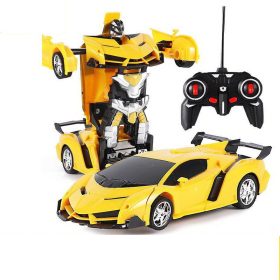   Auto Robot Transformer + Távirányítós Deformált Autó 2 az 1-ben Multifunkciós Szín Sárga