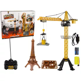   Építőipari daru Távirányítóval vezérelhető 90 cm magas Eiffel-torony építmény