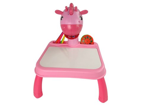 DINOSZAURSZ ASZTAL PROJEKTORRA RAJZHOZ + TARTOZÉKOK SZÍN RÓZSASZÍN