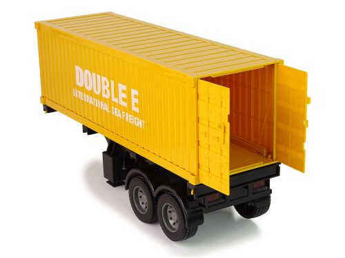 Nagyméretű, kék színű, távirányítású teherautó Mercedes Arocs 1:20-as konténerrel, 58 cm hosszú