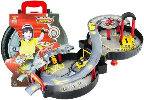 Parkoló Autó Garázs Bőrönd Kör Kétszintes