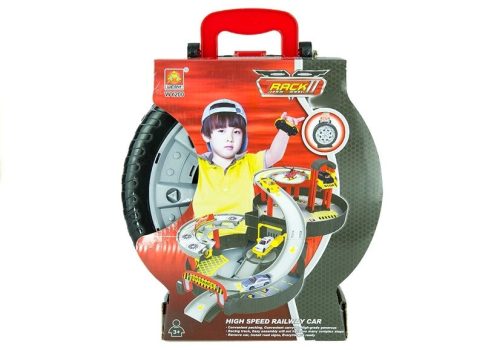 Parkoló Autó Garázs Bőrönd Kör Kétszintes