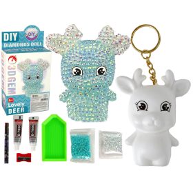   DIY Diamond Rénszarvas DIY Crystals 3D kulcstartó készlet kék