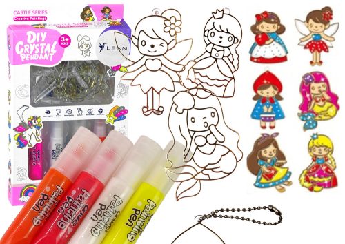 Ólomüveg festés medálok Fusing Paint Princess 6 db.