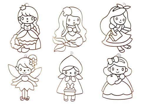 Ólomüveg festés medálok Fusing Paint Princess 6 db.