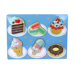   Fából készült színes kirakós gyerekeknek kevert minták