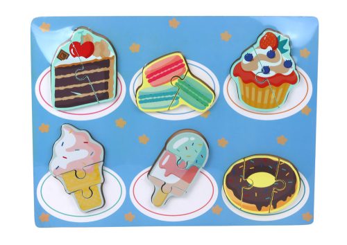 Fából készült színes kirakós gyerekeknek kevert minták