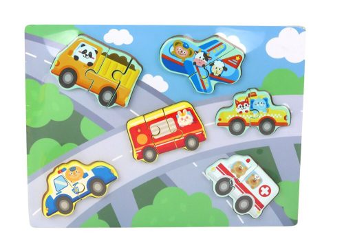 Fából készült színes kirakós gyerekeknek kevert minták