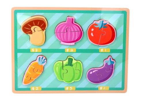 Fából készült színes kirakós gyerekeknek kevert minták