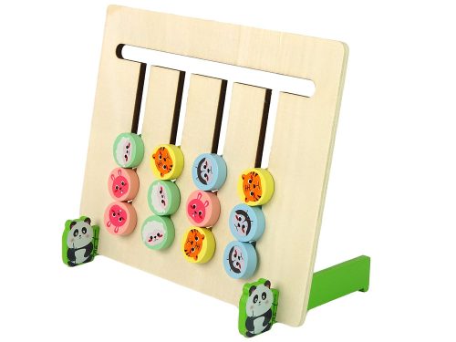 Négy szín állat kétoldalas puzzle fa oktatójáték