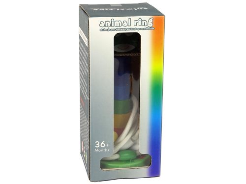 Fából készült piramis oktatási karakterlánc puzzle állatok