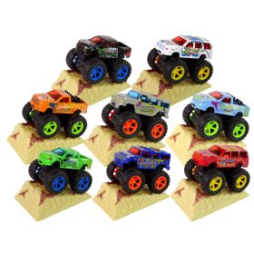   Resorak Monster Truck Hátrahúzható meghajtású Gumi kerekek Fém karosszéria + Emelkedő rámpa
