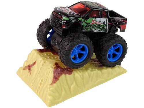 Resorak Monster Truck Hátrahúzható meghajtású Gumi kerekek Fém karosszéria + Emelkedő rámpa